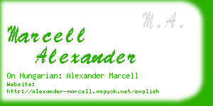 marcell alexander business card